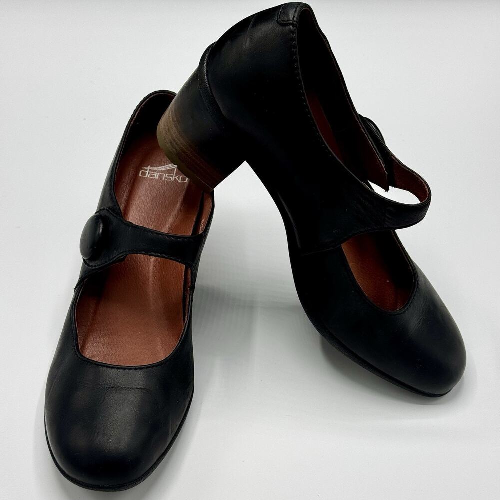 Dansko Women's Page Waterproof Mary Jane Heel Black Leather EU 40 US 9.5-10